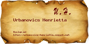 Urbanovics Henrietta névjegykártya