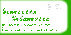henrietta urbanovics business card